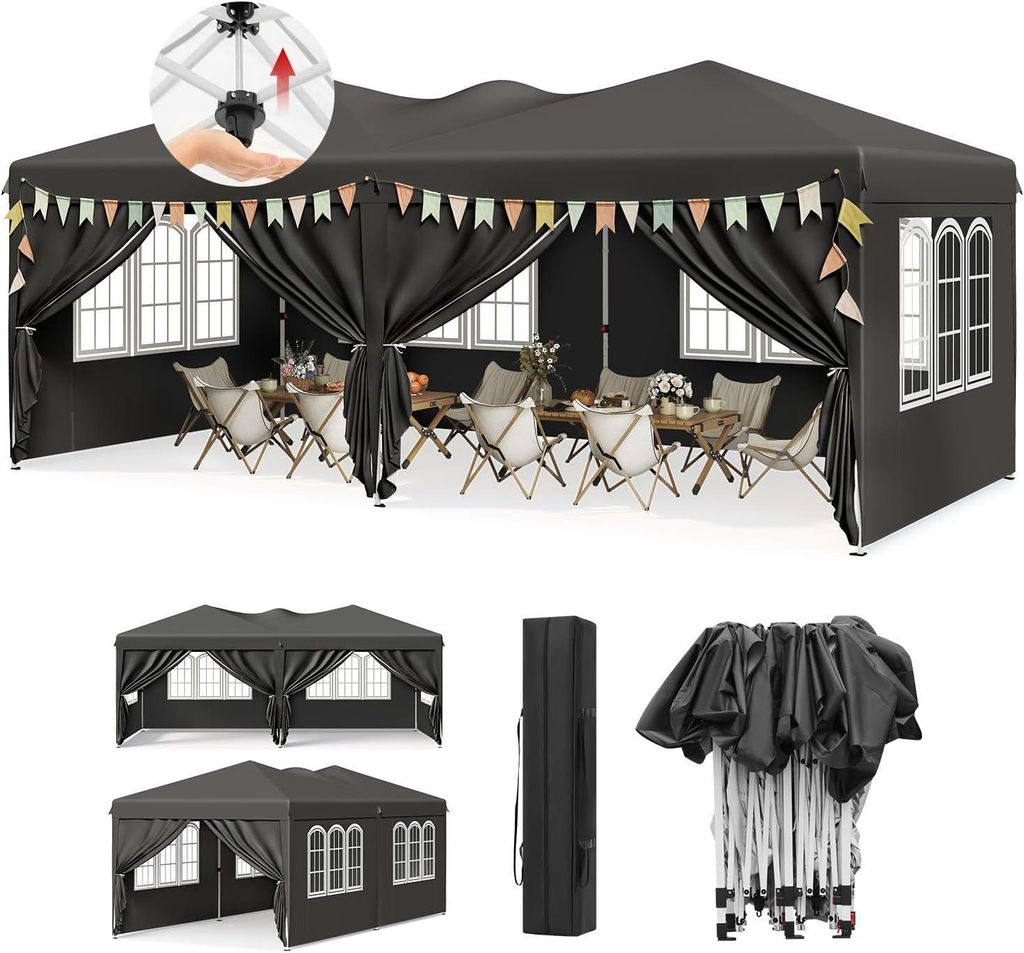WOLTU Pavillon, mit 6 Seitenwänden, 3x6 Pop Up, wetterfest, Produktbild 
