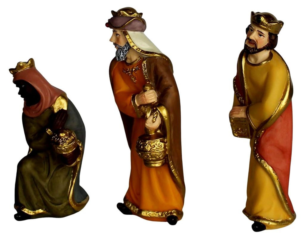Krippenfigurenset Heilige Drei Könige Hebron barock ca. 9cm Polyresin handbemalt