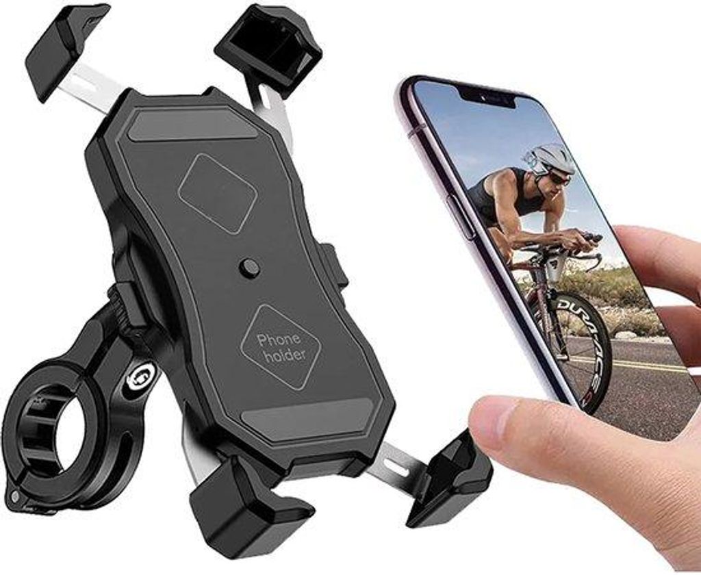 Motorrad- und Fahrrad-Telefonhalter mit 360-Grad-Drehfunktion, für Smartphones von 4,7-6,5 Zoll.