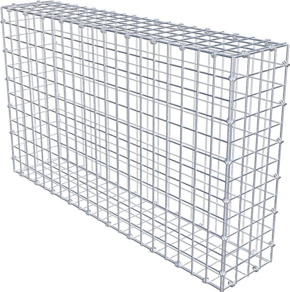 Gabione 100 cm x 60 cm x 20 cm (L x H x T), Maschenweite 5 x 5 cm, Spiralring
