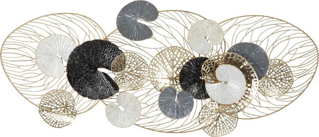 Décoration Murale Or pour Grand Salon - Art Métallique Chic 125 cm