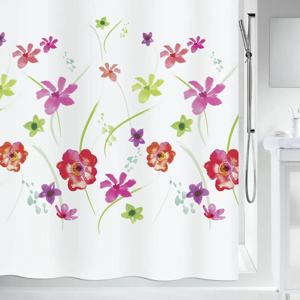 Tenda Doccia Vintage Fiori Patchwork 180x180 Cm – Poliestere Impermeabile Antimuffa, Con 12 Ganci, Stile Boho E Rustico
