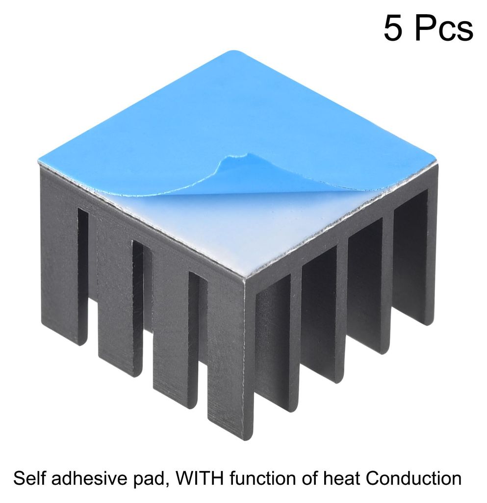 5 Stš¹ck Thermische Selbstklebende Aluminium Kš¹hlk?rper Elektrische Heizk?rper 14x14x10mm Schwarz