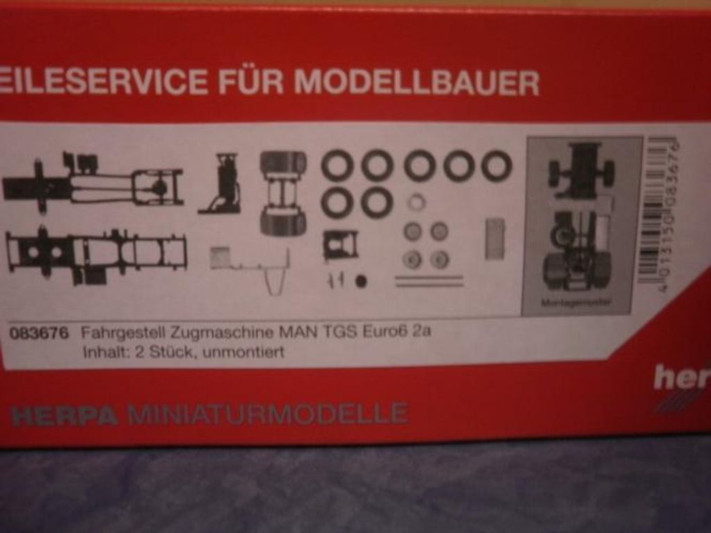 Herpa 083676 - 1/87 Fahrgestell MAN TGS Euro 6, 2-achs Inhalt: 2 Stk. - Neu