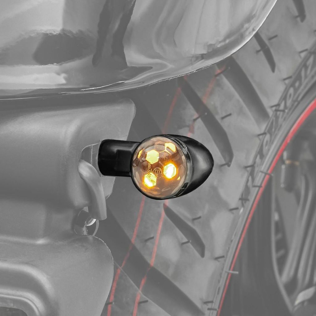 LED Blinker Motorrad # BL3 für Chopper mit E-Prüfzeichen getönt