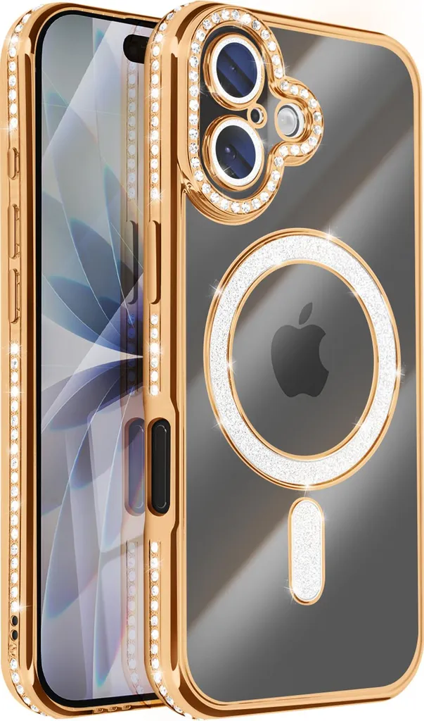 Regalo Perfetto: Cover iPhone 17 Avizar Oro e Strass MagSafe - 2