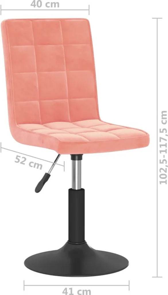 vidaXL Sedie da pranzo 2 pz. Girevoli in velluto rosa - 9