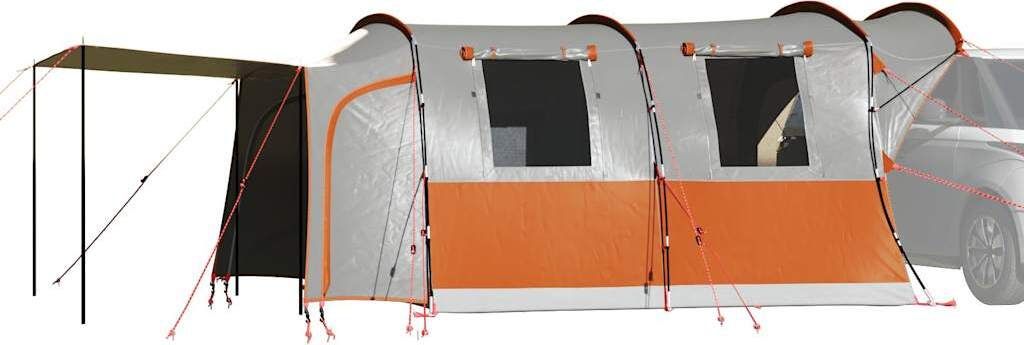 "2026 Promotion" Autozelt 4 Personen, Familienzelt UV-Schutz, Grau und Orange Wasserfest - Campingzelte CC23488