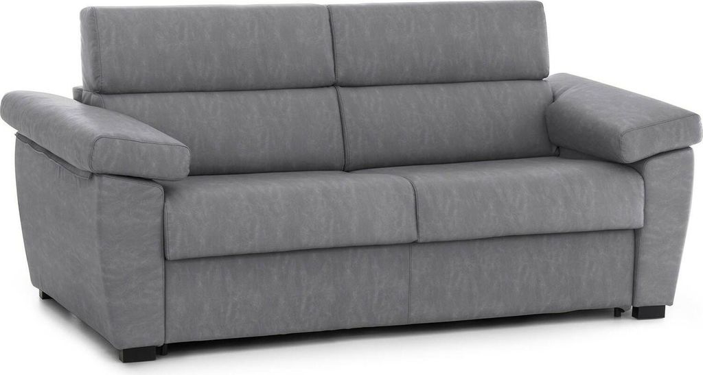 Fisciano - Schlafsofa 2-Sitzer, 205x95 cm, Grau, Abziehbar, Italy