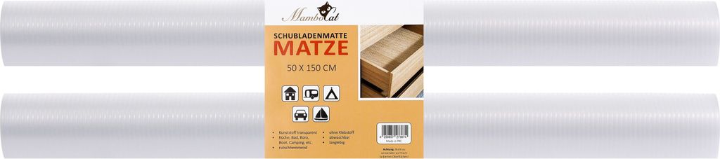 Schubladenmatte Matze 2 teiliges Set | 150 x 50 cm | transparente Antirutschmatte - zuschneidbar