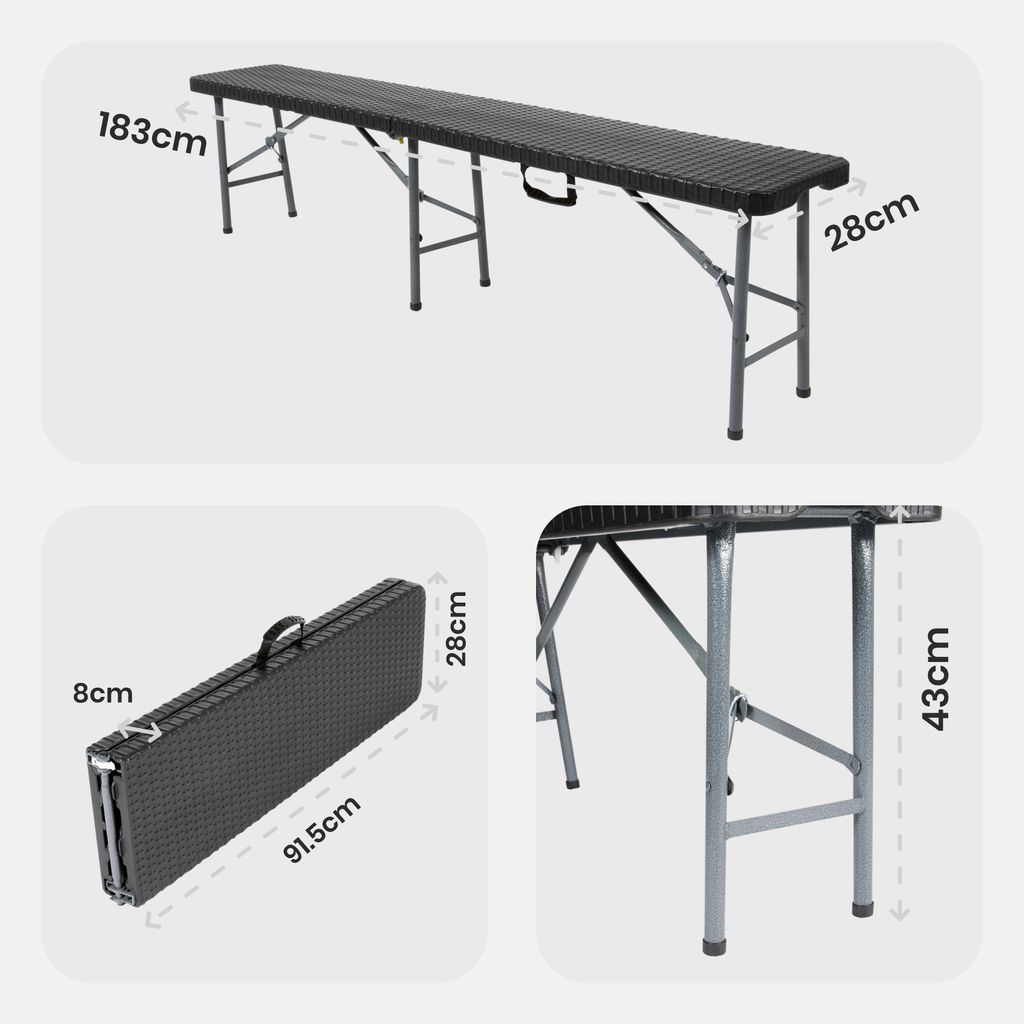 AREBOS Bierzeltgarnitur 3-teilig Set Tisch + 2 x Bank  Produktbild 9