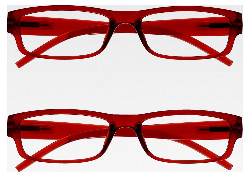 Lesebrille Rot Leicht Komfortabel 2er-Pack Herren Damen Uni +2,00