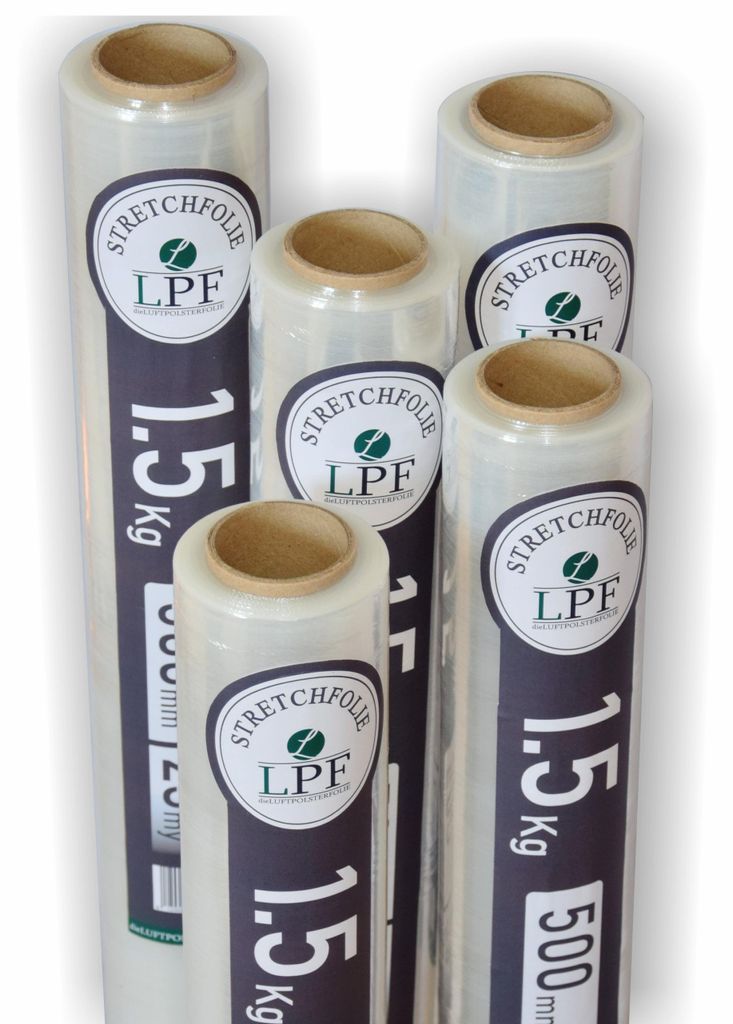 5x Stretchfolie Wickelfolie transparent 1,5Kg, Breite 500mm