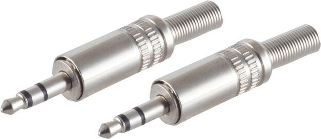 2x Klinkenstecker Stereo 3,5mm, Metall