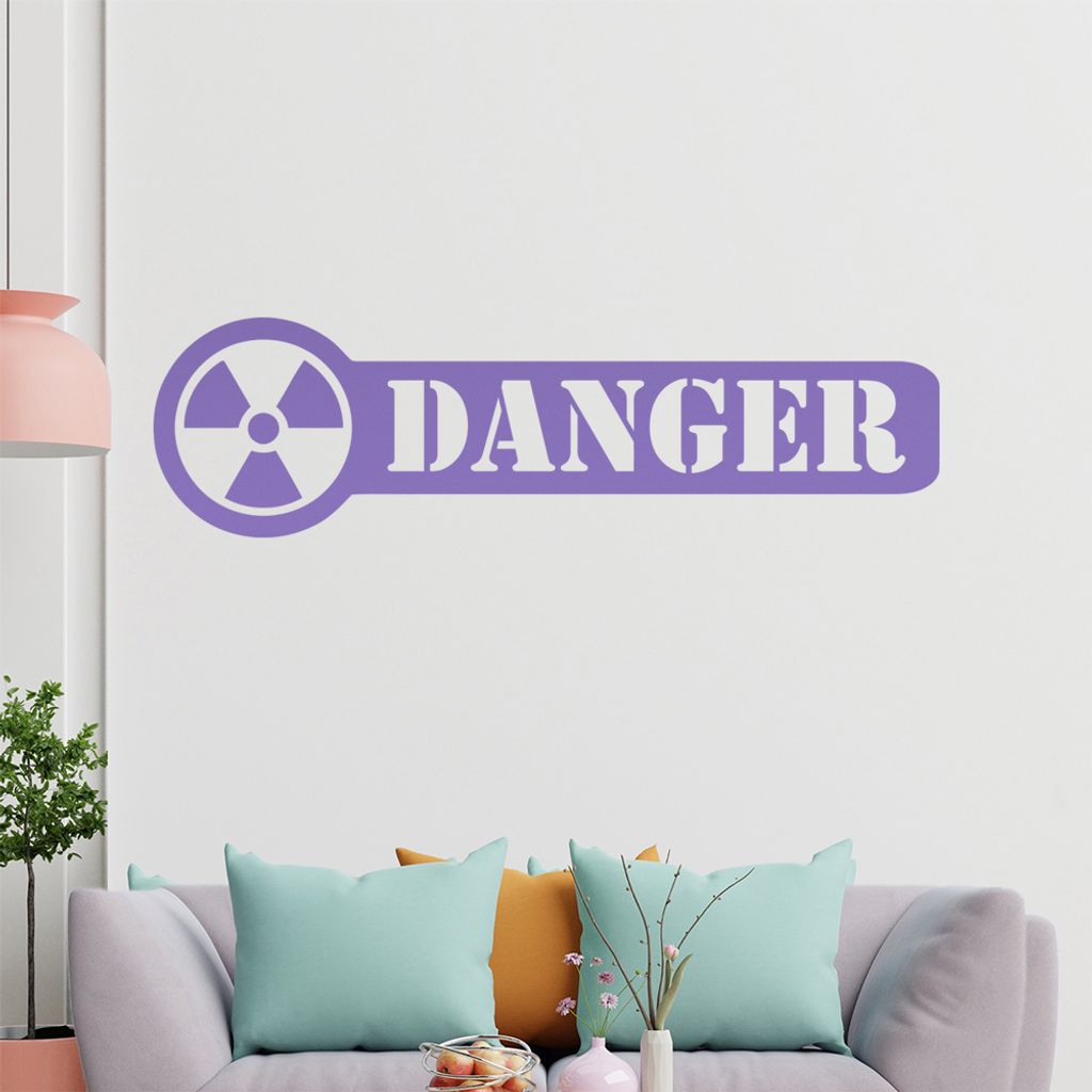 KIWISTAR Atom Danger Schild - Biohazard Virus Gift Gase Achtung Wandtattoo in 6 Größen - Wandaufkleber Wall Sticker - Dekoration, Küche, Wohnzim...