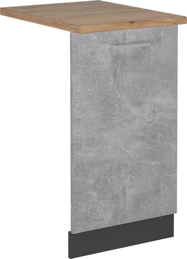 Vicco Geschirrspülblende R-Line, 45 cm , AP Eiche, Beton/Anthrazit