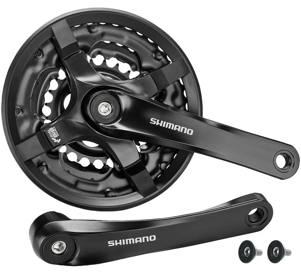 Pédalier Shimano 3 Plateaux 42/34/24T 170mm Noir pour Transmission 8V
