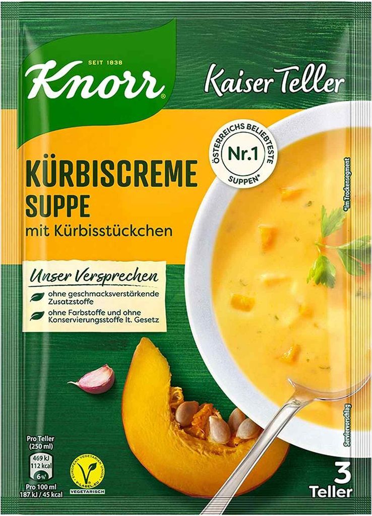 Knorr Kaiserteller Kürbiscreme Suppe 78g Produktbild 