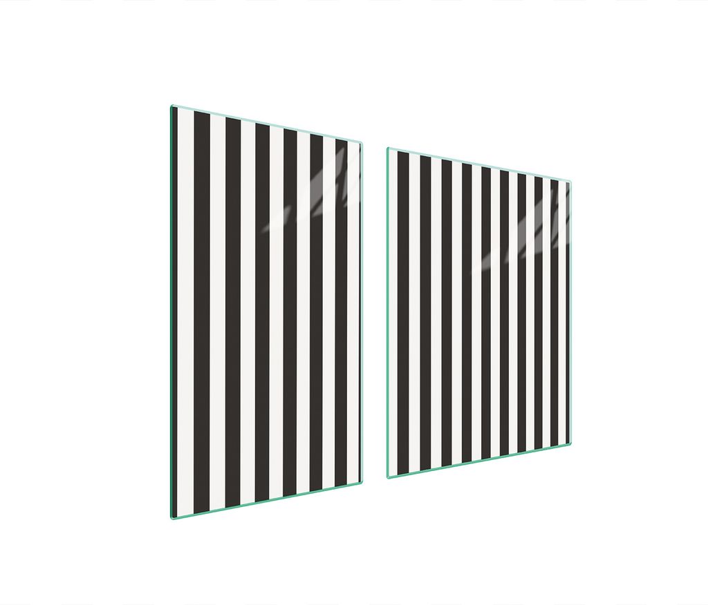 Glasplatte und Schneidebrett 100x52 Streifen