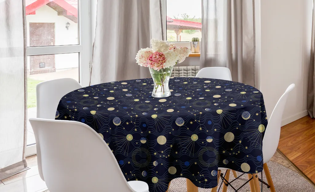 ABAKUHAUS Tovaglia Asiatica Rettangolare - Cinese Notte, 140x200 Cm, Blu, In Poliestere Impermeabile