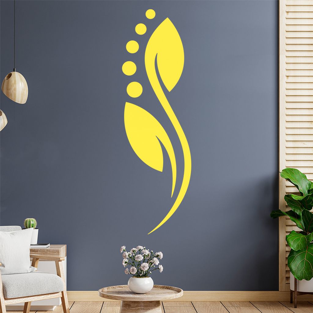 Blüte - Linien Punkte Wandtattoo in 6 Größen - Wandaufkleber Wall Sticker - Dekoration, Küche, Wohnzimmer, Schlafzimmer, Badezimmer