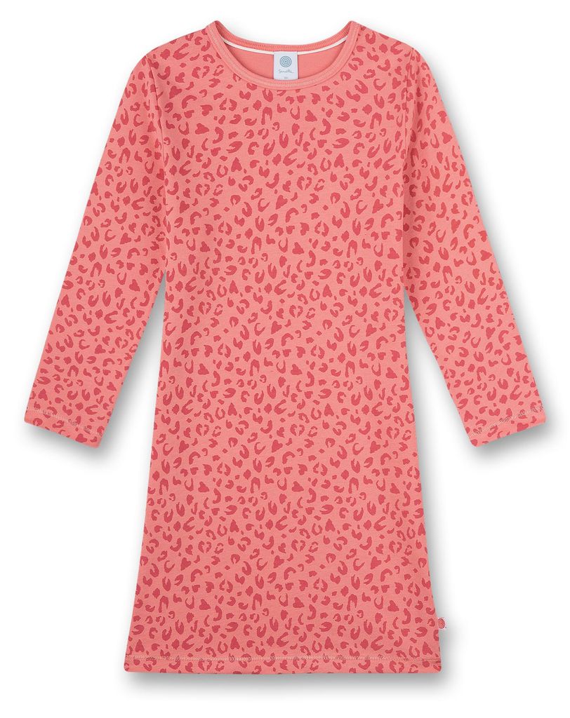 Sanetta Mädchen-Nachthemd langarm rosa Leo-Muster 92