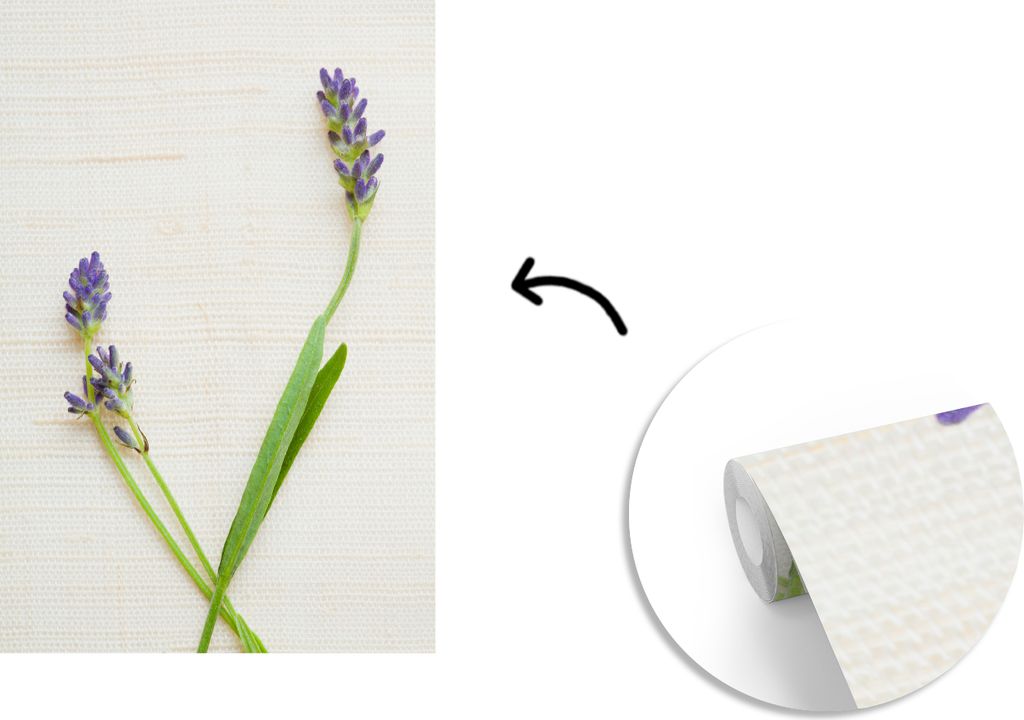 MuchoWow Fototapete für Wohnzimmer oder Schlafzimmer Wandtapete Vinyl Motivtapete Studioaufnahme von Lavendel - 190x280 cm - Küche