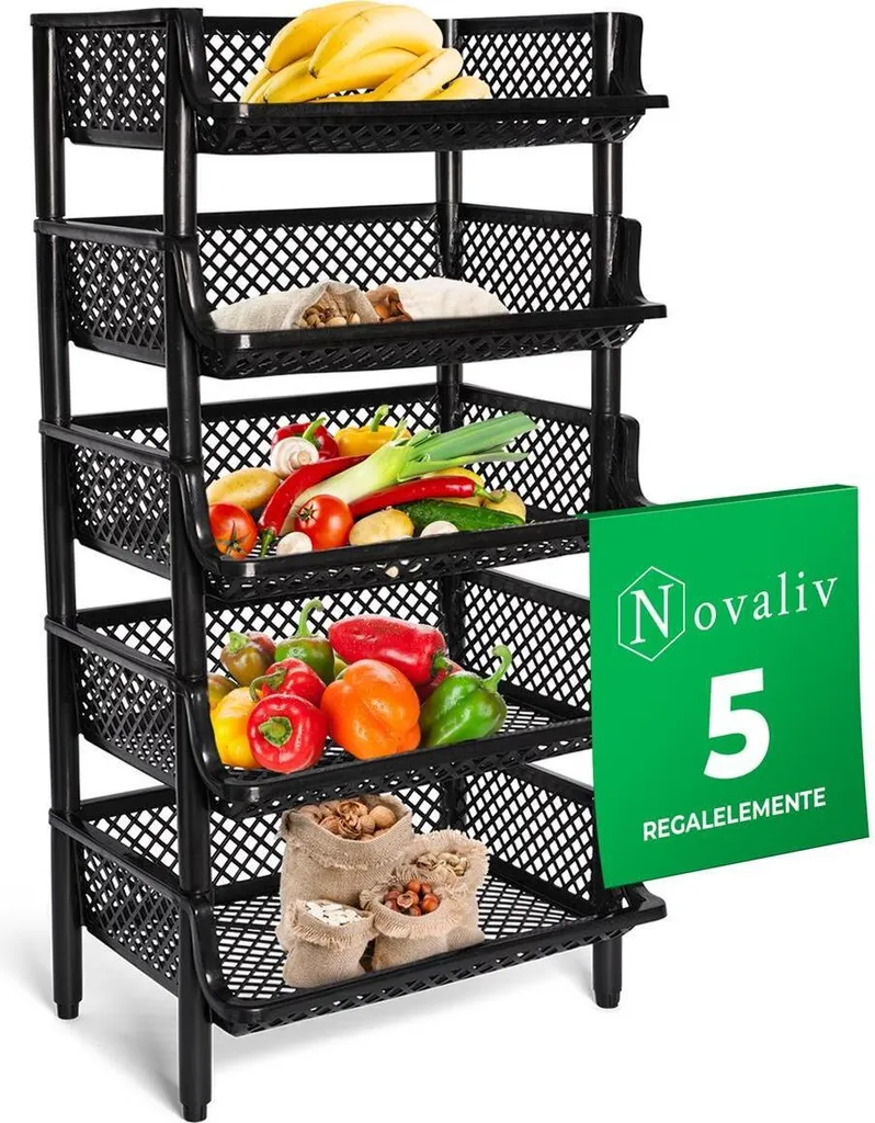 Sistema Stoccaggio Modulare Novaliv 5 Cestelli Nero per Cantina