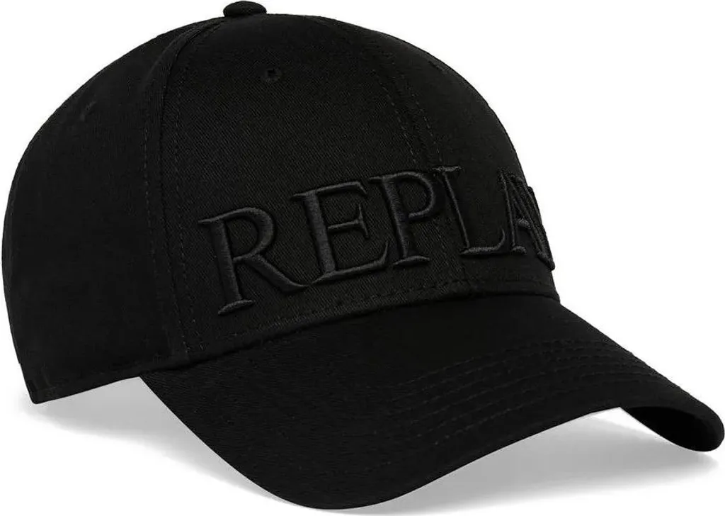 Casquette Replay Total Black noir avec logo brodé et sangle arrière