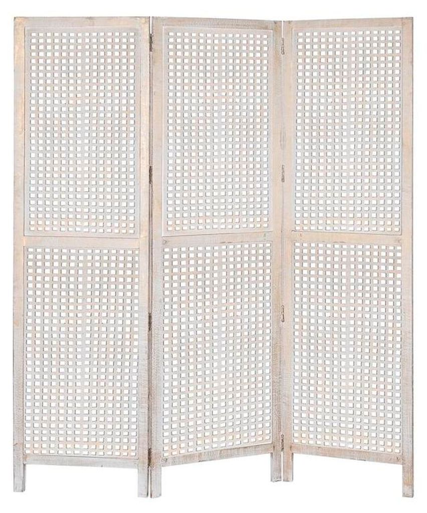 Spanische Wand DKD Home Decor Weiß Mango-Holz Holz MDF 150 x 2 x 180 cm