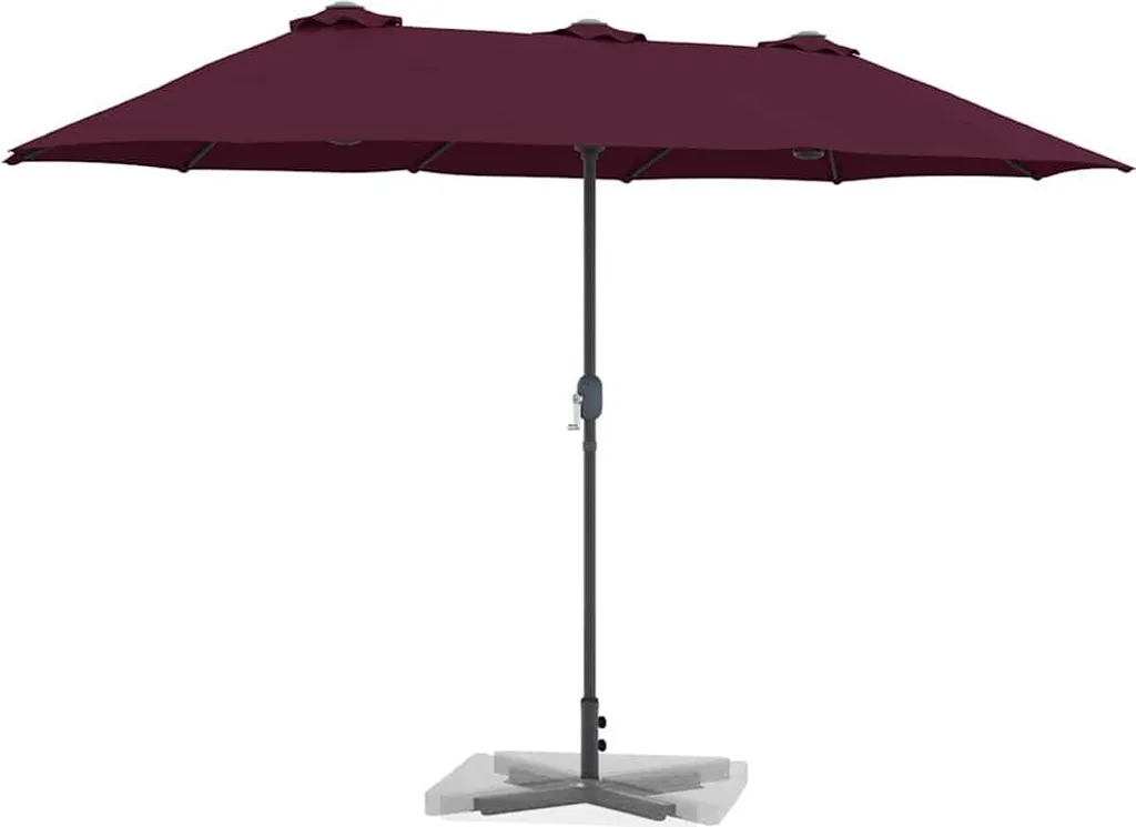 vidaXL Ombrellone Giardino 370x197 cm Bordeaux - Ombra XXL per Terrazzo