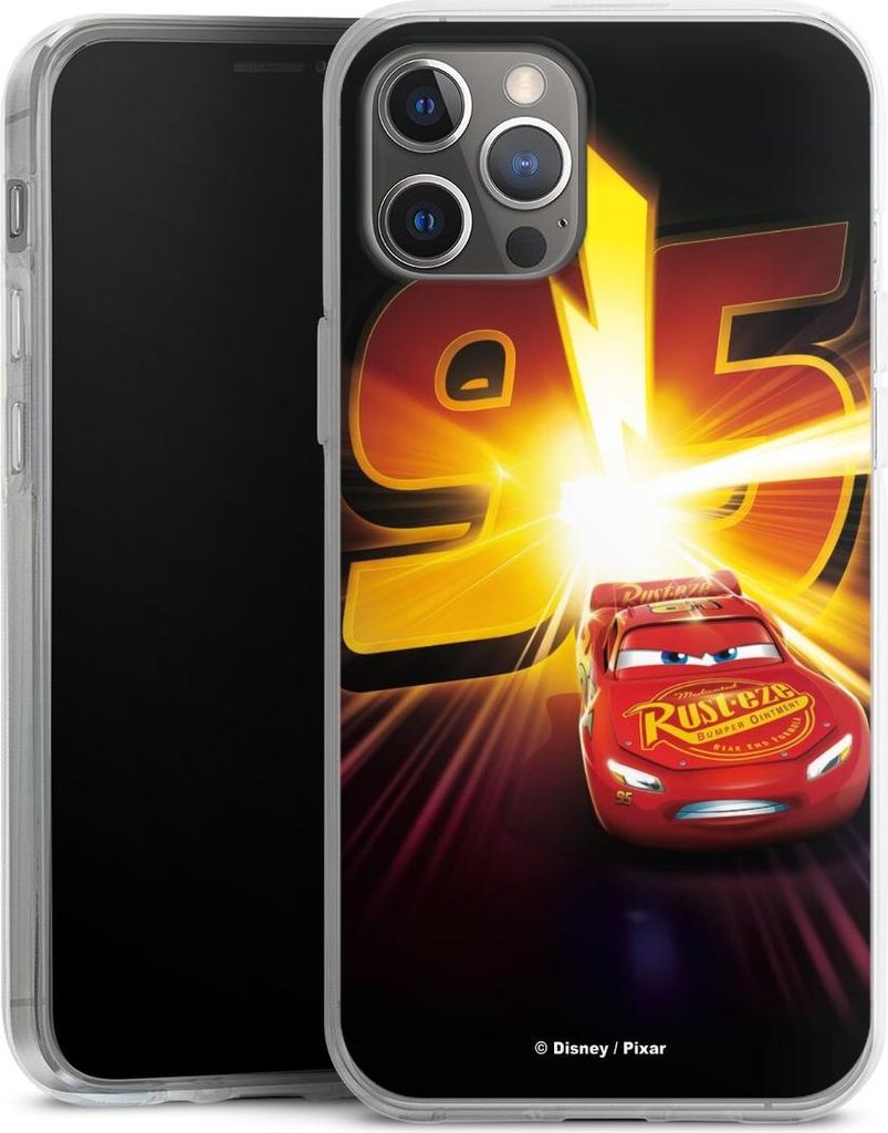 DeinDesign Handyhülle für Apple iPhone 12 Pro Max Silikon Hülle Case Smartphone Schutzhülle Cars Lightning Mcqueen 95 Offizielles Lizenzprodukt