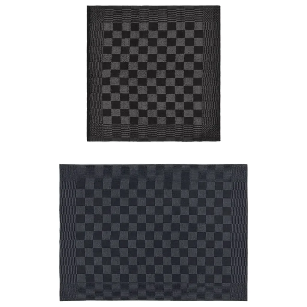 vidaXL Set di asciugamani da 20 pezzi in cotone nero e grigio
