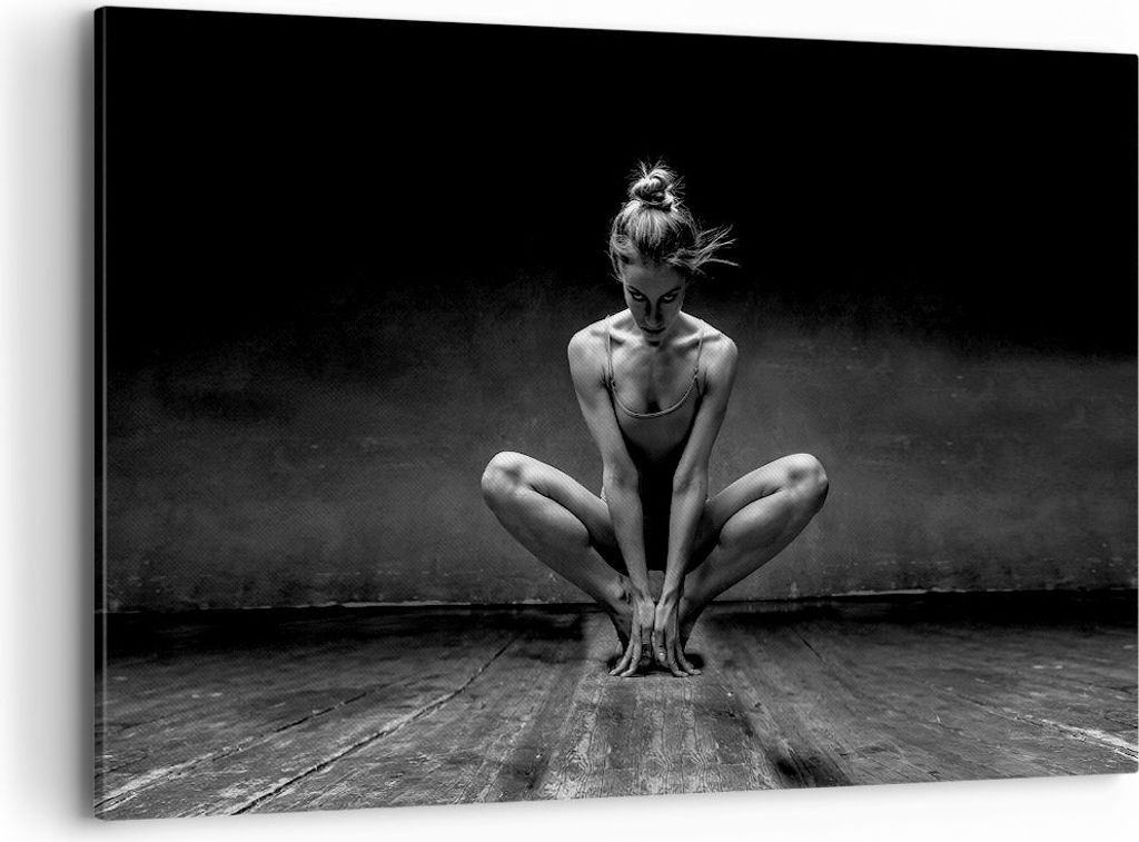 Bild auf Leinwand - Leinwandbild - Einteilig - Tänzerin Frau Ballerina - 120x80cm - Wand Bild - Wanddeko - Wandbilder - Leinwanddruck - Bilder - W...