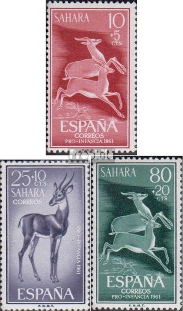 Briefmarken Spanisch Sahara 1961 Mi 221-223 (kompl.Ausg.) Produktbild 