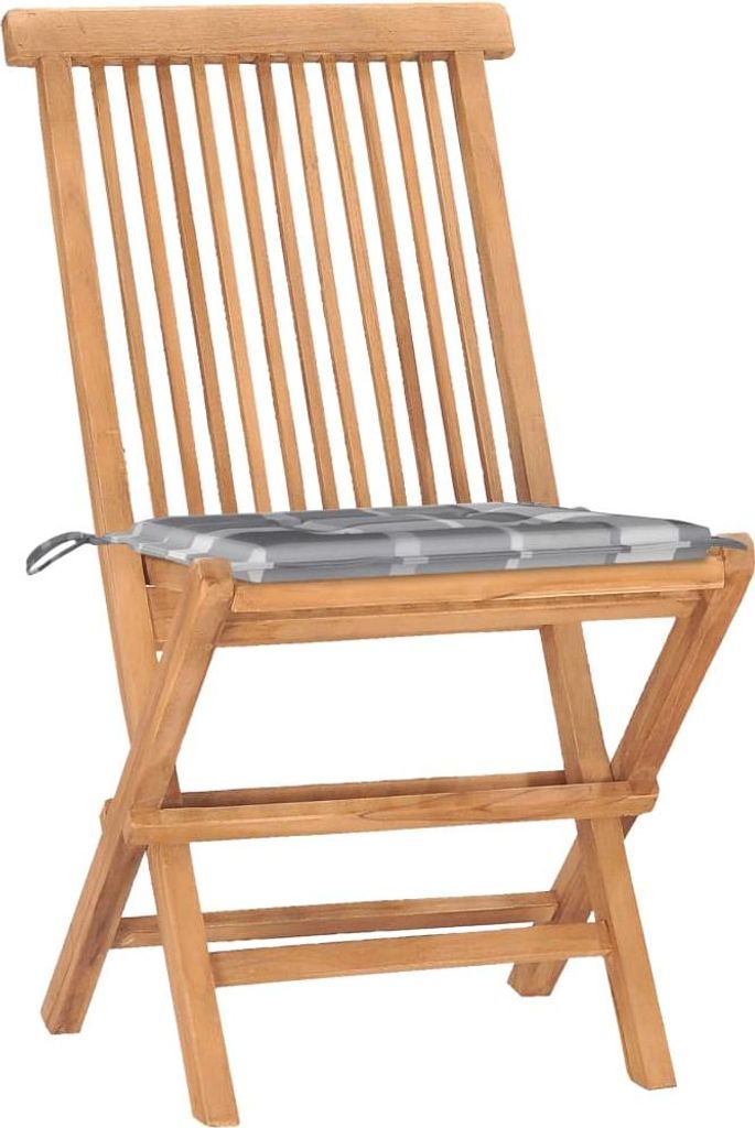 vidaXL 3-tlg. Garten-Essgruppe mit Kissen Klappbar Massivholz Teak