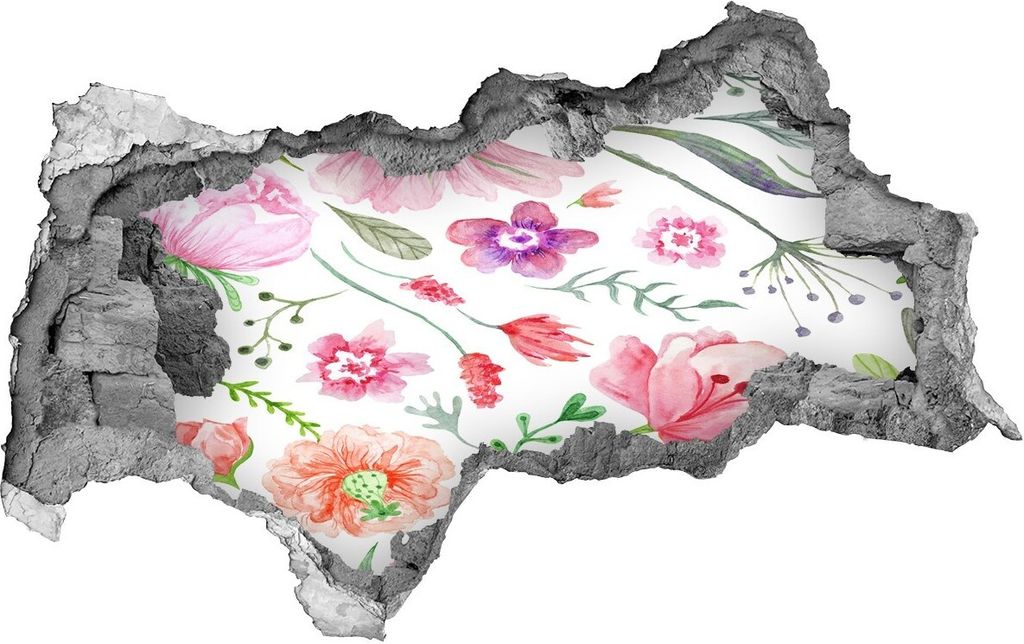 Selbstklebender Loch-3D-Aufkleber 95x73 cm Blumenmuster