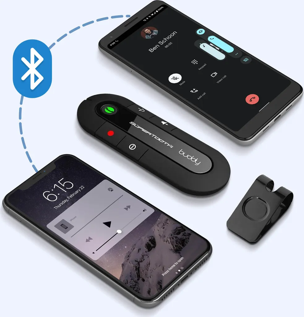SuperTooth Buddy Kit Bluetooth Mains Libres Multipoint Autonomie 20h - 4