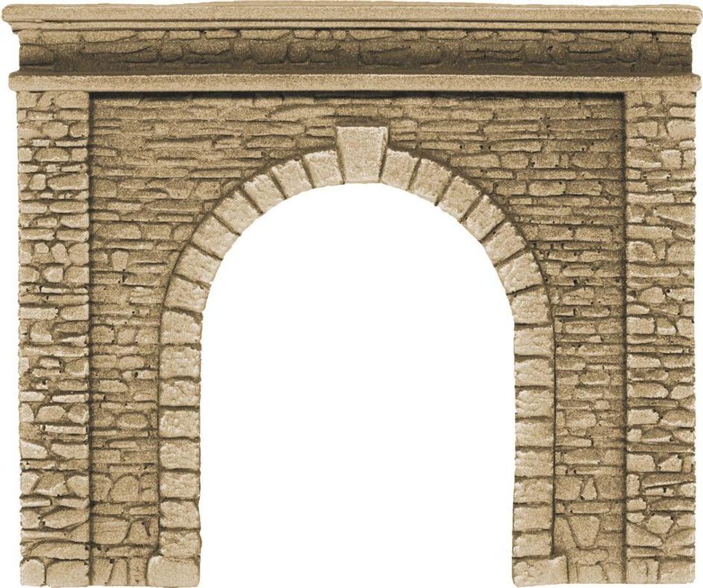 NOCH Tunnel-Portal, realistisches Modellbauportal, 1-gleisig 15 x 12,5 cm für Spur H0 mit Struktur-Hartschaum