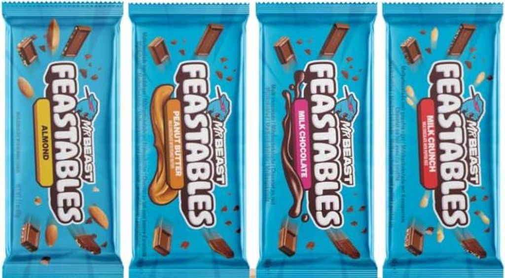 Mr Beast Feastables Schokoladenriegel | 4er-Pack: Peanut Produktbild 