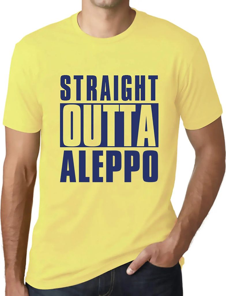 Herren Grafik T-Shirt Direkt aus Aleppo – Straight Outta Aleppo – Öko-Verantwortlich Vintage Jahrgang Kurzarm Lustige Druck Geburtstag Geschen...
