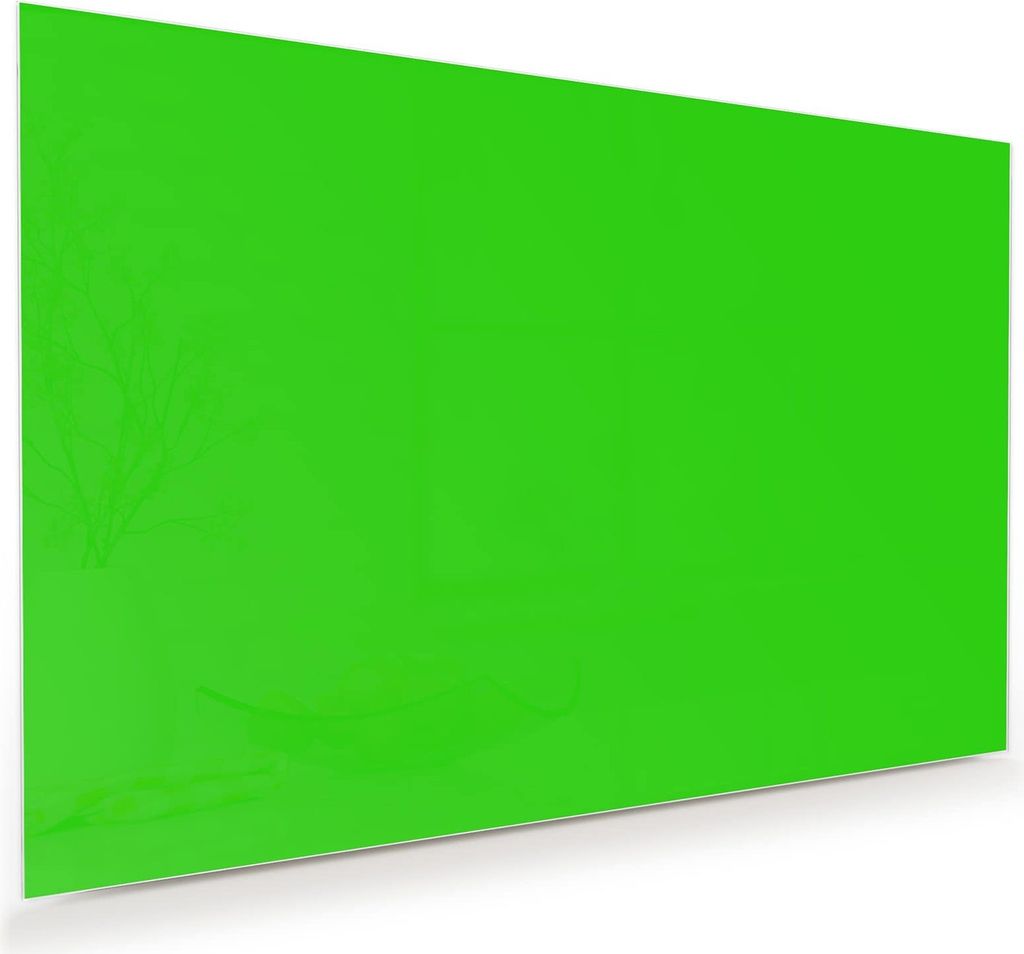 Glasbild 60x40cm in XXL für Wohnzimmer, Schlafzimmer Motiv Neongrüner Hintergrund