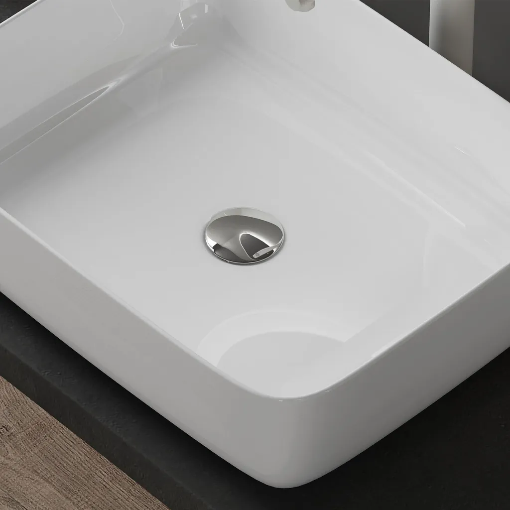 Vasque à Poser avec Revêtement NANO Easy Clean Céramique Blanche 38cm - 5