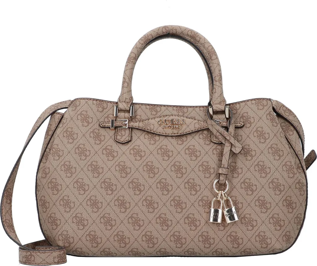 Sac cabas beige élégant avec finitions bicolores et anses modulables