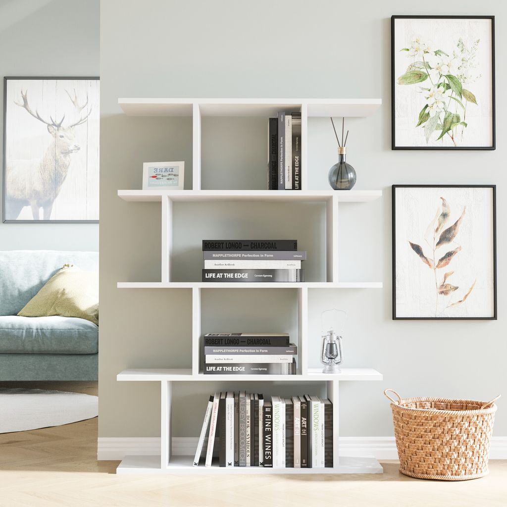 Skye Decor, Harmon - White, Büroregale, Weiß, Melaminplatte, 90 x 25 x 127,4 cm