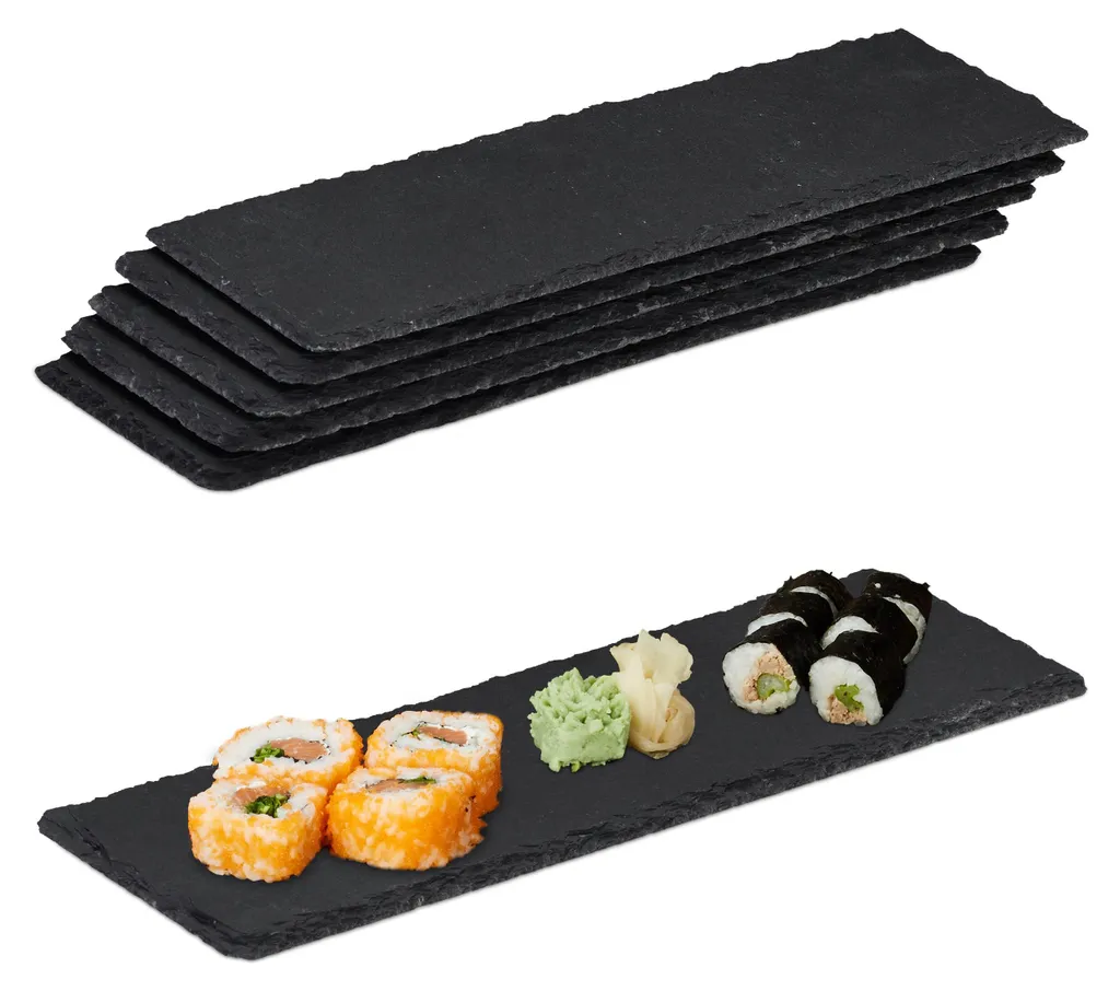 Ardoises Naturelles 30x10 cm avec Pieds Antidérapants - Set de 24 Pièces