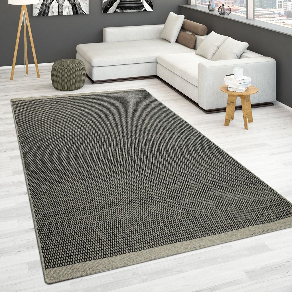 Handgewebter Teppich Flachgewebe 100% Wolle Skandinavischer Produktbild 