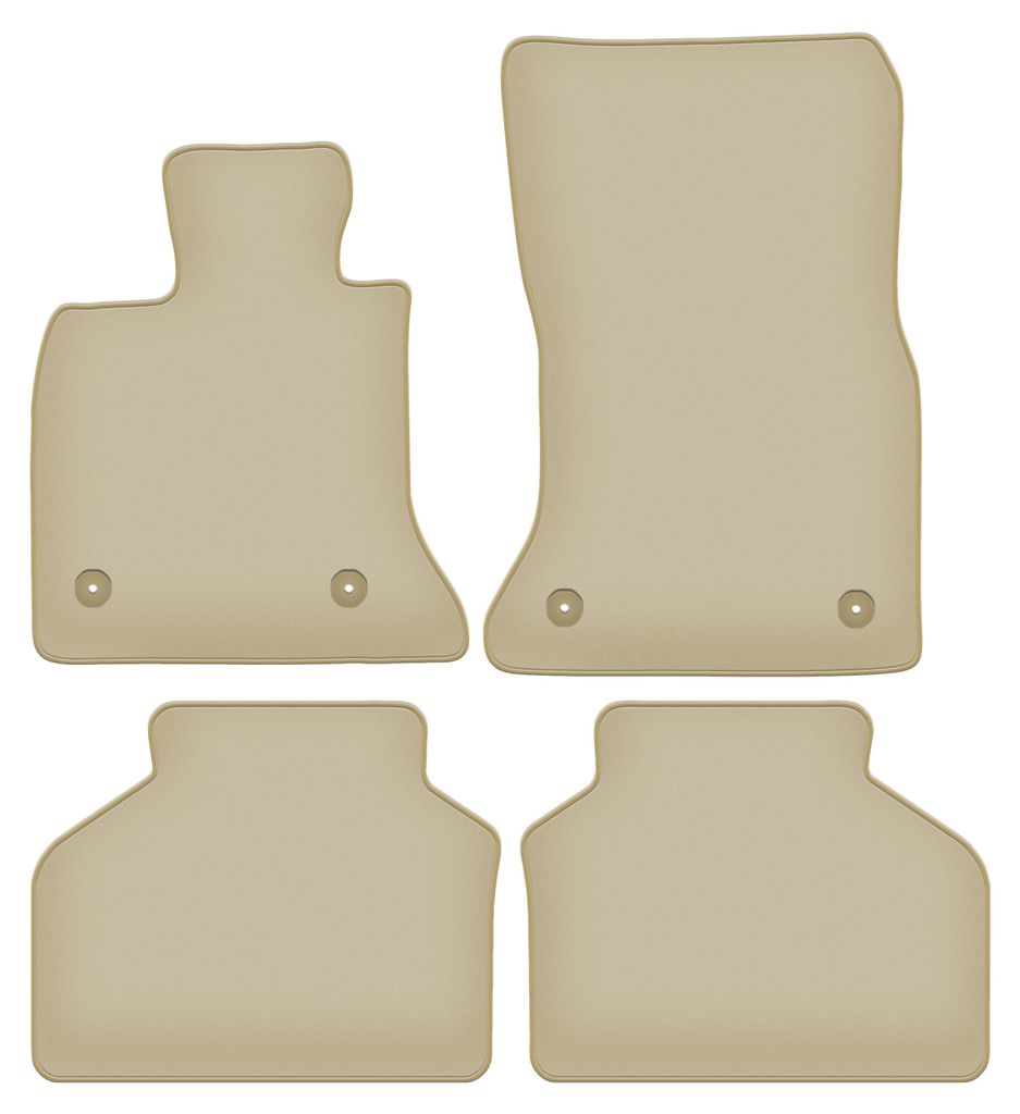 Velours-Fußmatten PREMIUM beige passend für BMW GT F07 FL (2013-2018, GT) – mit Befestigungen – passgenau