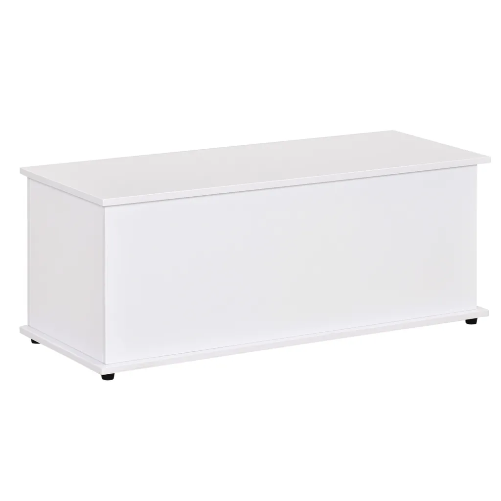 Coffre de Rangement avec Charnières de Sécurité Blanc Design 100x40 cm