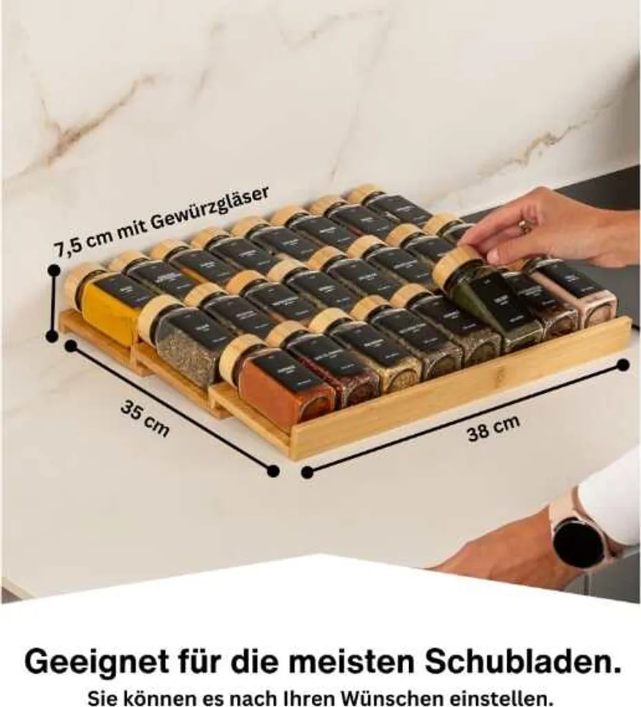Organizer Per Cassetti in Bambù, 5 Scomparti Per Utensili Da Cucina Cassetto Organizer Premium Per Posate E Vassoio Per Utensili, Perfetto Per La Cucina, Il Bagno, La Scrivania